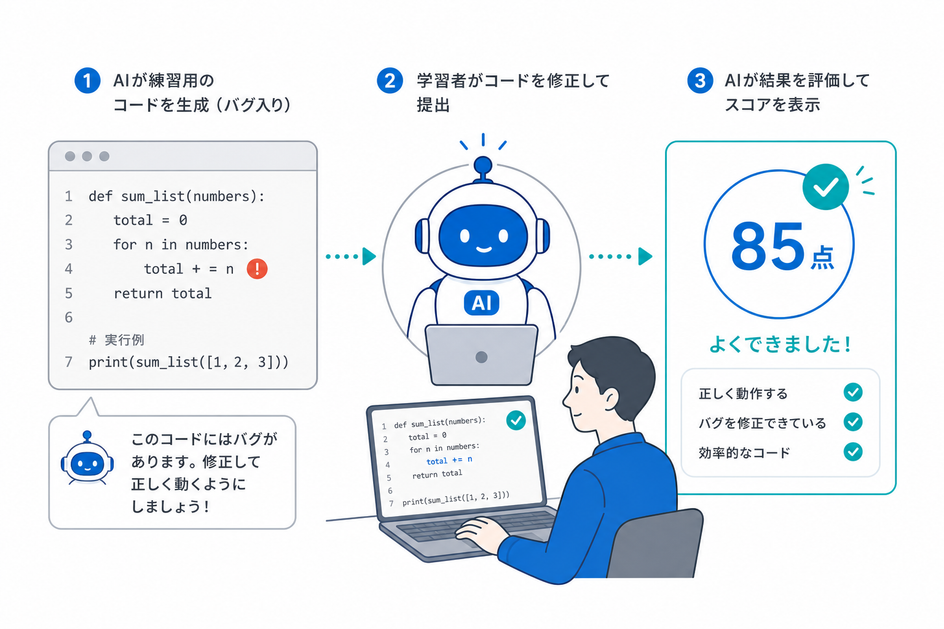 コード学習やプログラミングをモチーフにしたイラスト