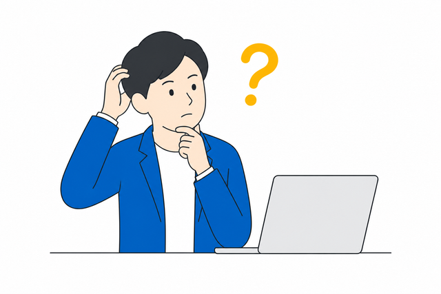 業務での使いどころがわからず AI を触らなくなる様子のイラスト